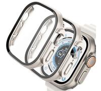 AOKUTDA 2 Pack Hard Case 49mm Screen Protector Designed for Apple Watch Ultra/Ultra 2, Touch Sensitive, High Definition Transparency, Built in 9H Tempered Glass, Starlight