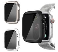 AOKUTDA 3 Pack Case for Apple Watch Series SE/ 6/5/ 4 40mm with 30° Anti Spy Privacy Tempered Glass Screen Protector,Ultra-Thin Hard PC Bumper Cover for Apple Watch Accessories(3 Colors, 40mm)