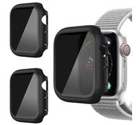 AOKUTDA 3 Pack Case for Apple Watch Series SE/ 6/5/ 4 40mm with 30° Anti Spy Privacy Tempered Glass Screen Protector,Ultra-Thin Hard PC Bumper Cover for Apple Watch Accessories(3 Pack Black, 40mm)