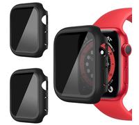 AOKUTDA 3 Pack Case for Apple Watch Series SE/ 6/5/ 4 44mm with 30° Anti Spy Privacy Tempered Glass Screen Protector,Ultra-Thin Hard PC Bumper Cover for Apple Watch Accessories(3 Pack Black, 44mm)