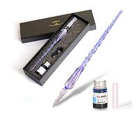 AOKUY Glass Dip Pen Set,Calligraphy Pen,Crystal Signature Pen for Art, Writing, Signatures -Decoration and Business Gift