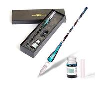 AOKUY Glass Dip Pen Set,Calligraphy Pen,Crystal Signature Pen for Art, Writing, Signatures -Decoration and Business Gift