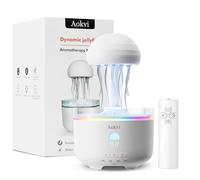 Aokvi Jellyfish Aromatherapy Essential Oil Diffuser, Large Indoor Aromatherapy Cold Mist Diffuser with 7 Colors LED Light, Timer, Auto Off Function, Scent Diffuser for Bedroom, Yoga & Office
