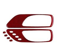 Aokvoh Car Interior Panel Trim for Lexus RC300 RC350 RC200T 2015 2016 2017 2018 2019 2020 2021 2022 LHD RHD Car Door Handle Trim Soft Carbon Fiber Sticker Car Interior Cover(for RHD Red)