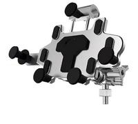 Aokvoh Navigation Bracket Motorbike 2024 Upgraded Alloy Rotary Adjustment Mobile Phone Navigation Bracket Shock-Absorbing Phone Holder For Motorcycle Bicycle(H98 Silvery)