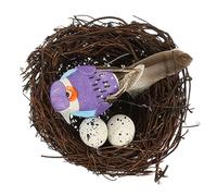 AOKWAWALIY 1 Set Simulated Bird Nest Bird Nest Bird Nest Bird Nest for Tree Fake Bird Figure Bird Nest and Eggs Bird Decoration for Christmas Tree Feather The Bird Nest Fake Bird