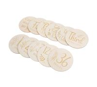 AOKWAWALIY 11pcs Double-Sided Round Wooden Pregnancy Journey Milestone Discs Weekly Growth Trackers for Expecting Moms Shower Photography Props Meaningful