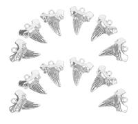 AOKWAWALIY 12Pcs Charm Shark Toot-h Lucky Charm Pendant for DIY Crafts Beach Necklaces Jewelry Keychain Making