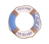 AOKWAWALIY 1PC 50cm Lifebuoy Decor Wall Sign Mediterranean Style Home Decor for Ring