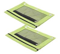AOKWAWALIY 2 x Binder Pencil Case Folder with Zip Pocket Pencil Container with Zip 3 Holes 3 Ring Binder Pens Storage Bag Large Pen Oxford Portable Student