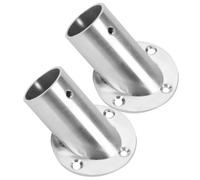 AOKWAWALIY 2pcs Angled Clothes Rail Closet Brackets Closet Bar Bracket Towel Rod Support Shower Curtain Rod Holders Towel Flange Rod Holder Closet Rod Support Towel Pole Pedestal Pole Socket