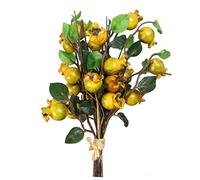 AOKWAWALIY 5 Artificial Rosehip Berries Berry Stems for Christmas Tree Winter Table Decorations Simulation Pomegranate Blossom Artificial Fruit Bouquet Fake Silk Yellow Small Flowers