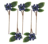 AOKWAWALIY 5pcs Artificial Berry Cuttings Faux Berry Stems Fake Strawberries Picks Stems Blue Picker Blue Decor Christmas Garland Christmas Tree Bean Sticks Branch Foam