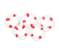AOKWAWALIY 5pcs Mini Life Buoy Life Ring Decors Lifebuoy Figurines Micro Landscape Life Buoy Nautical Life Ring Model Statue Decor Ocean Decor Summer Beach Red Ob11 Plastic The Mediterranean