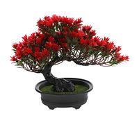 AOKWAWALIY Artificial Bonsai Pine Tree 12.60 Inch Indoor Simulation Plant with Realistic Grass Design Decorative Pot for Home Office Zen Garden