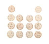 AOKWAWALIY Baby Mile Card Set Wooden Baby Progress Cards Monthly Baby Birth Cards