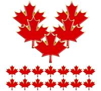 AOKWAWALIY Canadian Maple Leaf Badge 10pcs Canada Flag Pin Maple Leaf Jewelry Metal Lapel Brooch Pin Canadian Flag Badge Souvenir for Men Women Clothes Bags Hats Maple Leaf Badge