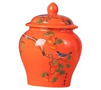 AOKWAWALIY Ceramic Tea Candy Jar Sugar Bowl Tea Storage Container Chinese Style Tea Tins Loose Tea Jars Chinoiserie Canister Ceramic Tea Caddie Condiment Pot Seasoning Ceramics Tea Bag