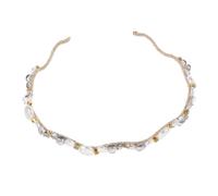 AOKWAWALIY Crystal Pearl Headband Hair Accessories Hair Accessories Headpiece for Women Hair Topper Pearl Headband Statement Headbands for Women Sparkling Headbands for Women Zinc Alloy