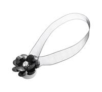 AOKWAWALIY Magnetic Tie Backs for Curtains Crystal Magnetic Flower Tiebacks Easy to Install Black Decorative Holdbacks for Windows