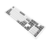 AOKWAWALIY Mechanical Keyboard Keycaps Set of 1 104 Keys PBT Material Double Shot Colorful White Grey Keyboard Accessories