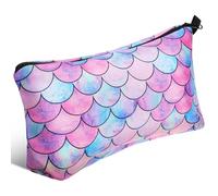 AOKWAWALIY Mermaid Makeup Bag Mermaid Fish Scale Cosmetic Bag Zipper Pouch Large Toiletry Bag Travel Make Up Organizer Purse for Women 9.04X5.50X0.20in