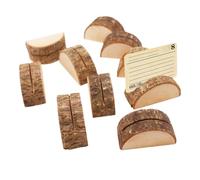 AOKWAWALIY Pack of 10 Wooden Holders Business Card Holder Table Numbers for Wedding Place Place Table Holder The Owners Office Decoration Business Owners Business Credit Holders Wood Brown, brown,