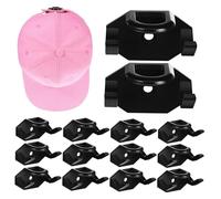 AOKWAWALIY Pack of 16 Hooks for Baseball Caps, Hat Display Hooks, Sticky Baseball Cap Stand, Hat Organiser, Wall Mounting, Hat Organiser, Hat Stand, Plastic, No Trace Display Stand