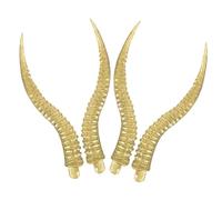 AOKWAWALIY Pack of 4 Artificial Antelope Horn Antlers Headband Water Buffalo Horns for Dogs Masquerade Horns Hair Sheep Horns Accessories Goat Toy Drinking Horn Polyethylene Plastic Golden