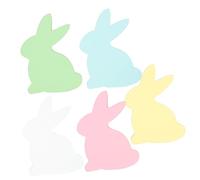 AOKWAWALIY Pack of 5 Rabbit Decoration Rabbit Decoration on the Table Easter Spring Decoration Rabbit Figure Wooden Rabbit Decoration Wooden Table Signs Wood for Easter Wooden Desk Accessories