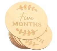 AOKWAWALIY Unique Baby Milestone Cards 13Pcs Wooden Milestone Photo Cards Months Discs for Baby Milestone Records
