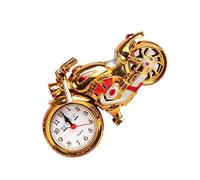 AOKWAWALIY Vintage Motorcycle Alarm Clock Creative Retro Design (gold Two-tone) Battery Not Included Unique Motorbike Lovers Random Pattern