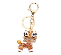 AOKWAWALIY Wake Up Lion Bag Embellishments on Chinese Lucky Key Chain Car Key Ring Key Ring Gold Decor Metal Keyring, As Shown1, 6X4X3cm
