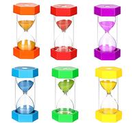 Aokyom Set of 6 Anti-Fall Colourful Hourglass Set - 1, 3, 5, 10, 15, 30 Minute Timer for Children, School, Office, Game Props, Christmas Gifts