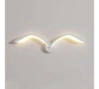 AoLa 80cm Seagull Wall Light Indoor Decorative Lamp LED 18W Warm White 3000K Animal Bird Wall Lamp Modern Bird Design Wall Bedside Lamp with Acrylic Lampshade for Feature Wall Living Room, White