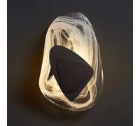 AoLa 8W LED Wall Light Indoor with Glass Shade, 3 Colours Dimmable Wall Sconce Modern Pebble Shape Decorative Lamp 360° Lighting Wall Bedside Lamp for Bedroom Bedside Table Living Room,Black