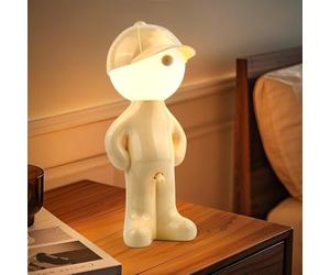 AoLa Creative Night Light A Little Shy Man, Funny LED Table Lamp Battery of Little Shy Man with Hat Shade Desk Lamp Romantic LED Bedside Lamp Children's Room Deco Table Lamp,Yellow