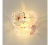 AoLa Glass Wall Light Indoor Flower Decorative Wall Lamp LED 3 Light Modes 3000K/4000K/6000K Creativity Flower Wall Bedside Lamp Modern 2 G9 Lights Florentine Decorative Lamp for Bedroom Living Room