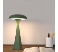 AoLa Mushroom Table lamp LED Rechargeable Desk lamp with Touch Dimmable 3000K-6000K Mushroom Lamp Wireless Rechargeable Bedside lamp Modern Mushroom Design Decorative Night Light,Green