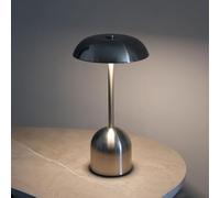 AoLa Rechargeable Mushroom Table Lamp Wireless, Dimmable Desk Lamp with Touch Control USB Rechargeable Battery Light 2000mAh, Cordless Bedside Lamp Mushroom Reading Lamp for Dining Room Bedroom,Silver