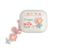 AOLABOKY Cover for XiaoMi Redmi Buds 5,Cute Cartoon Creative DIY Beautiful Design Headset Protection Case with Keychain for Girls Women (Flower)