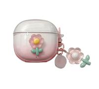 AOLABOKY for Honor Eabuds X6 Earphone Cover,Cute Cartoon DIY Flower Design Headset Protection Case with Keychain for Girls Women