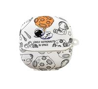 AOLABOKY Headphone Case for XiaoMi Buds 5 (2024 Release),Cute Cartoon IMD Astronauts Spaceman Crystal Sticker Shockproof Scratch Ear Buds Cover with Hook for Boys Girls (White)