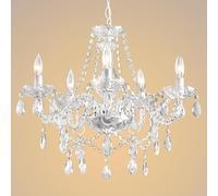 AOLALA Crystal Chandelier Hanging Pendant Light Fixture, Modern 5 Lights K9 Crystal Ceiling Lighting Fixture for Dining Rooms Kitchen Island Living Room Bars