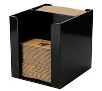 Aolamegs Coffee Cup Sleeve Holder Dispenser - Black Acrylic 2 Compartment Vertical Organizer, Slim Front-to-Back Design Saves Counter Space, Holds 100 Sleeves for Home, Office&Coffee Station(5.39" W)