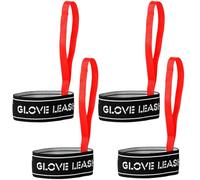 Aolamegs Ski Glove Leash, Durable Comfy Ski Glove Wrist Straps, Elastic Glove Straps for Skiing, Perfect Mountaineering & Ski Accessories for Hanging Gloves, Black-red 2 Pairs, Women(Size 5-9