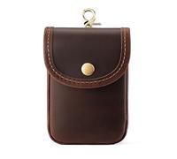 aolaso Leather Double Deck Playing Card Case Fits Poker and Bridge Size Cards, Durable Leather EDC Waist Bag for Mens