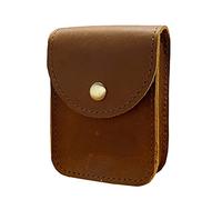 aolaso Playing Card Case, Leather Single Deck Card Box/Holder Leather Multiple Pouch with Belt Clip for Men Mini Waist Bag- Men Gift- Brown