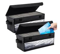 Aolawco 2 Pack CD Storage Box with Cover, 14.1 * 6.2 * 5.5 In Side Visual CD Case, 2 Pack CD Storage Box Holds 35 CDs in full jewel cases, 70 CDs in slim cases, and 180 discs in CD sleeves - Black