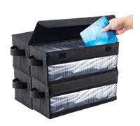Aolawco 4 Pack CD Storage Box with Cover, 14.1 * 6.2 * 5.5 In Side Visual CD Case, CD Storage Box Holds 40 CDs in full jewel cases, 80 CDs in slim cases, and 200 discs in CD sleeves - Black